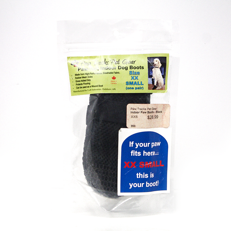 Paw Tracks Pet Paw-fect Indoor Boot Black - Available in Multiple Sizes