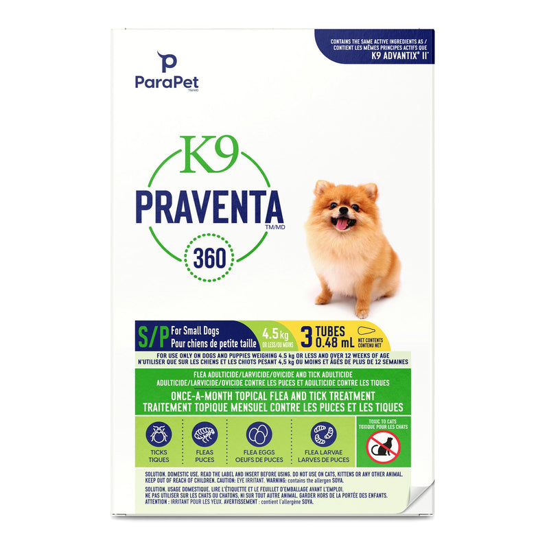 K9 Praventa 360 Flea & Tick Treatment - Small Dogs up to 4.5 kg