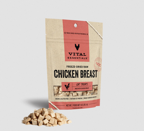 Vital Essentials Freeze-Dried Raw Chicken Breast Treats for Cats 1oz
