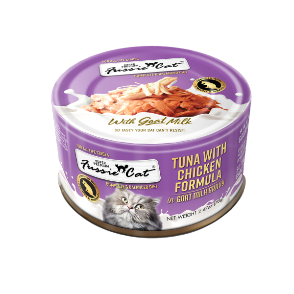 Fussie Cat Premium Tuna/Chicken in Goats Milk 68g