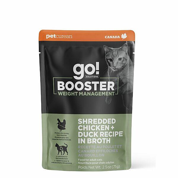 Go! Booster Cat Weight Management Shredded Chicken + Duck in Broth 71g