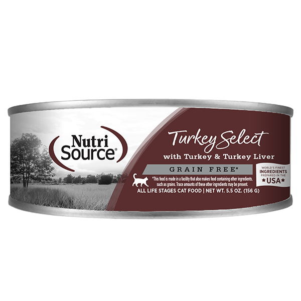 NutriSource GF Turkey Select Canned Cat Food 156g