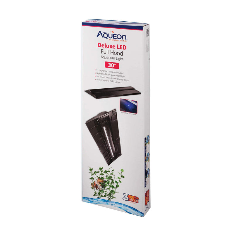 Aqueon Deluxe LED Full Hood - Black - Pisces Pet Emporium