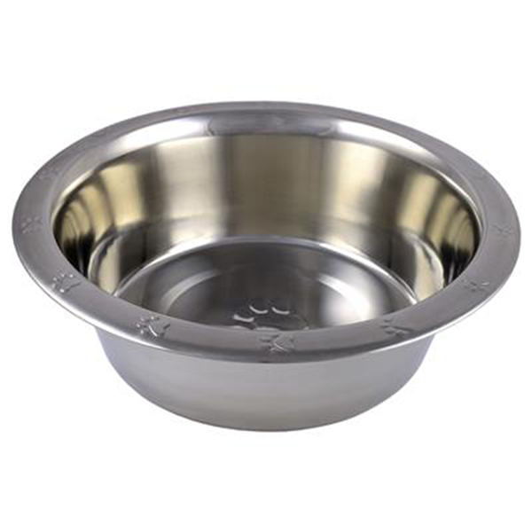 Arjan Stainless Steel Bowl Paw Print Design - Available in Various Sizes - Pisces Pet Emporium