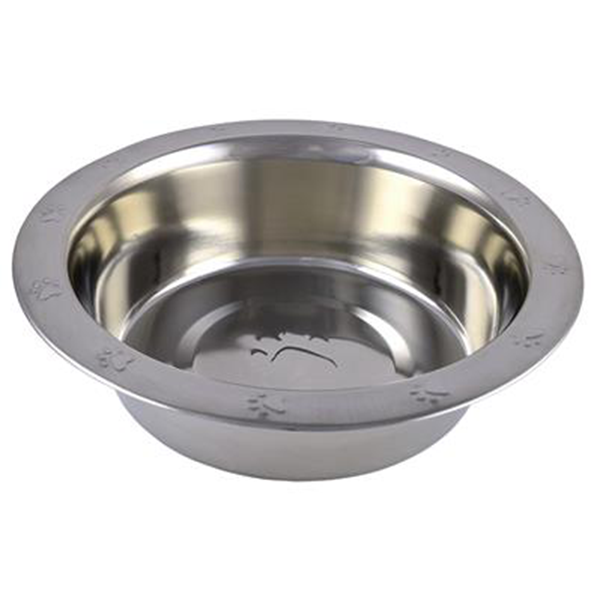 Arjan Stainless Steel Bowl Paw Print Design - Available in Various Sizes - Pisces Pet Emporium
