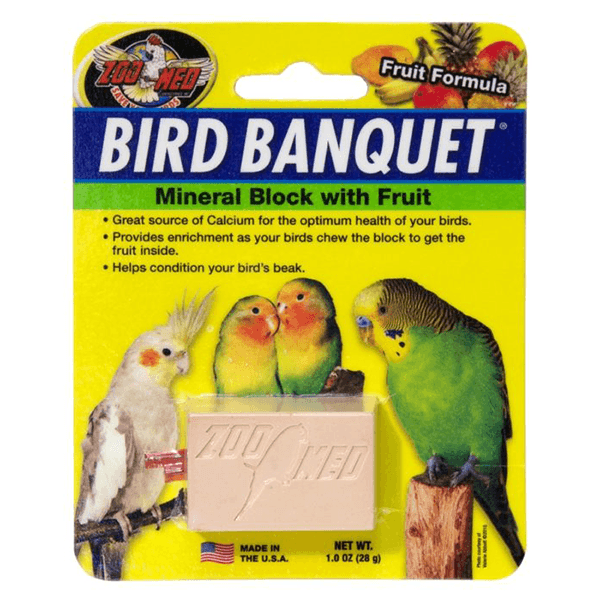 Zoo Med Bird Banquet Mineral Block with Fruit Formula - Small - Pisces Pet Emporium