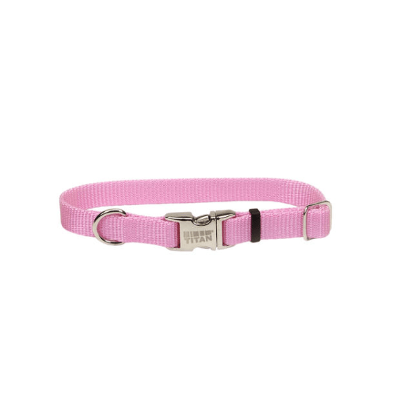 Coastal Pet Pink Adjustable Collar with Titan Buckle - Available in 3 Sizes - Pisces Pet Emporium
