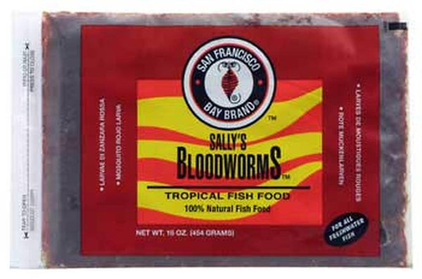 San Fransisco Frozen Blood Worms Flat 16oz - Pisces Pet Emporium
