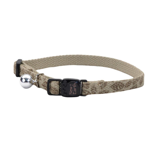 New Earth Soy Breakaway Collar - Olive w/ Leaves - Pisces Pet Emporium