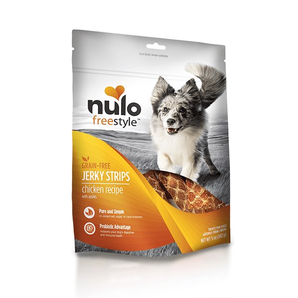 Nulo Freestyle Chicken Jerky Strips with Apples - 142 g - Pisces Pet Emporium