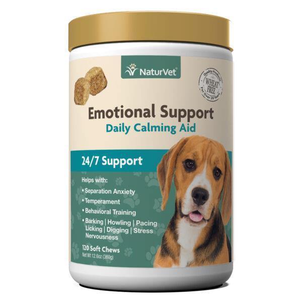 NaturVet Emotional Support Daily Calming Aid 120 Soft Chews - Pisces Pet Emporium
