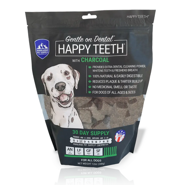 Himalayan Pet Supply Happy Teeth Daily Dental Dog Treats with Charcoal 340g