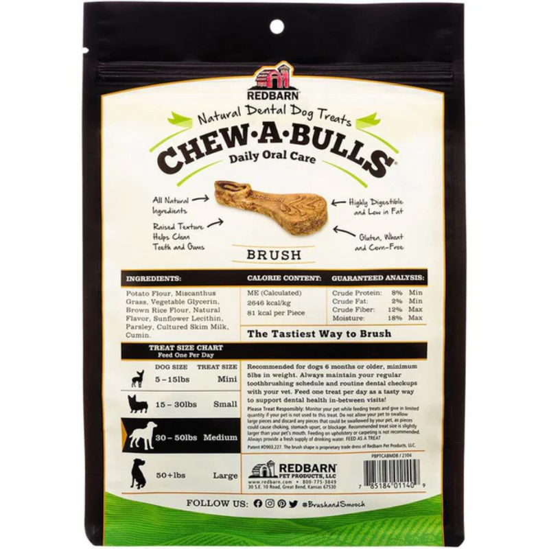 Redbarn Chew-A-Bulls Hydrant Dental Dog Treats Large 335g