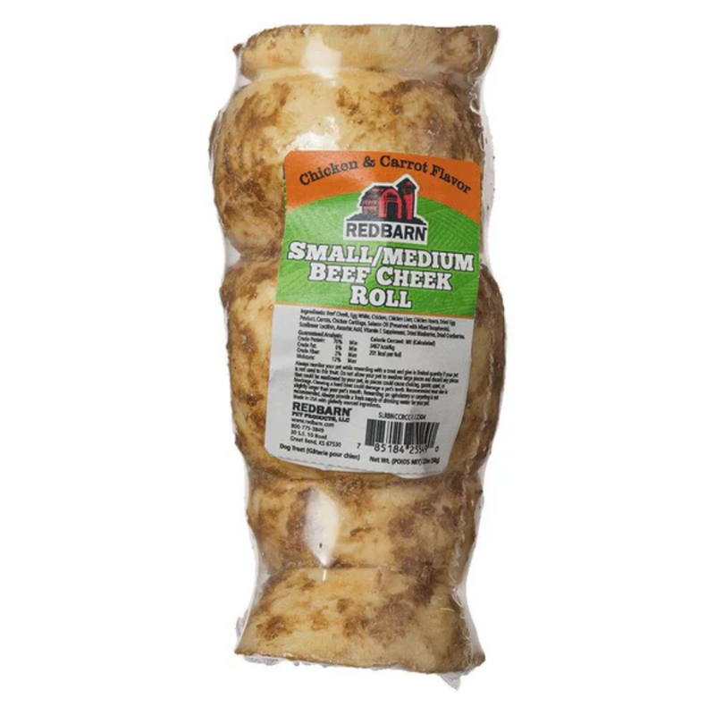 Redbarn Glazed Beef Cheek Roll Chicken & Carrot Flavor Dog Treat