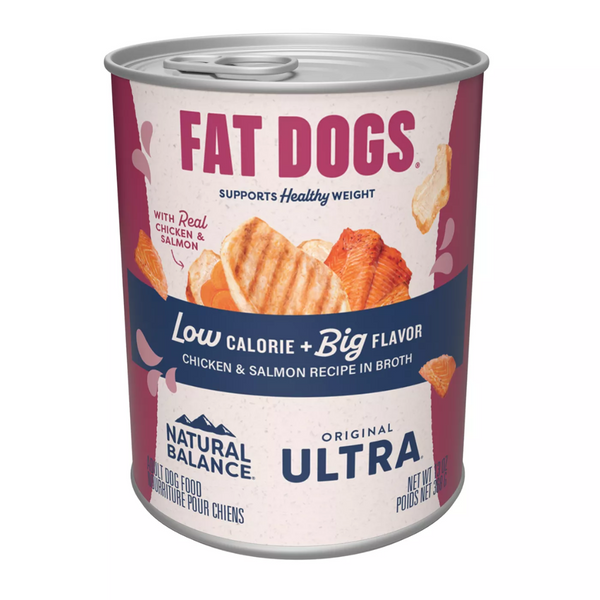 Natural Balance Fat Dogs Chicken & Salmon Recipe in Broth Wet Dog Food 368g