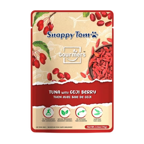 Snappy Tom Gourmers Tuna with Goji Berry Cat Food Topper 70g