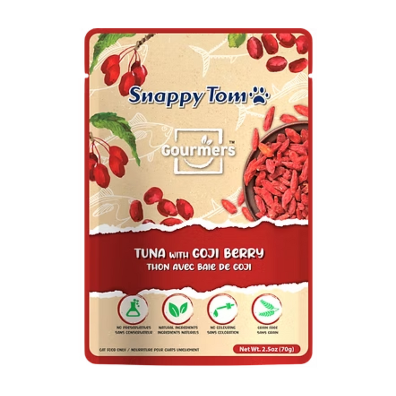 Snappy Tom Gourmers Tuna with Goji Berry Cat Food Topper 70g