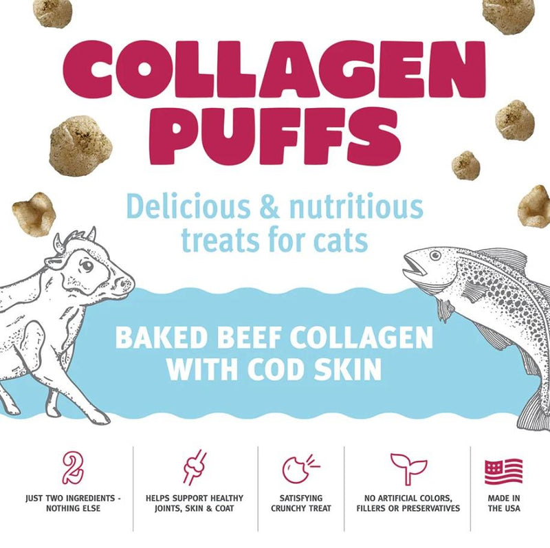 Icelandic Beef Collagen Puffs with Cod Skin Treats for Cats 14g