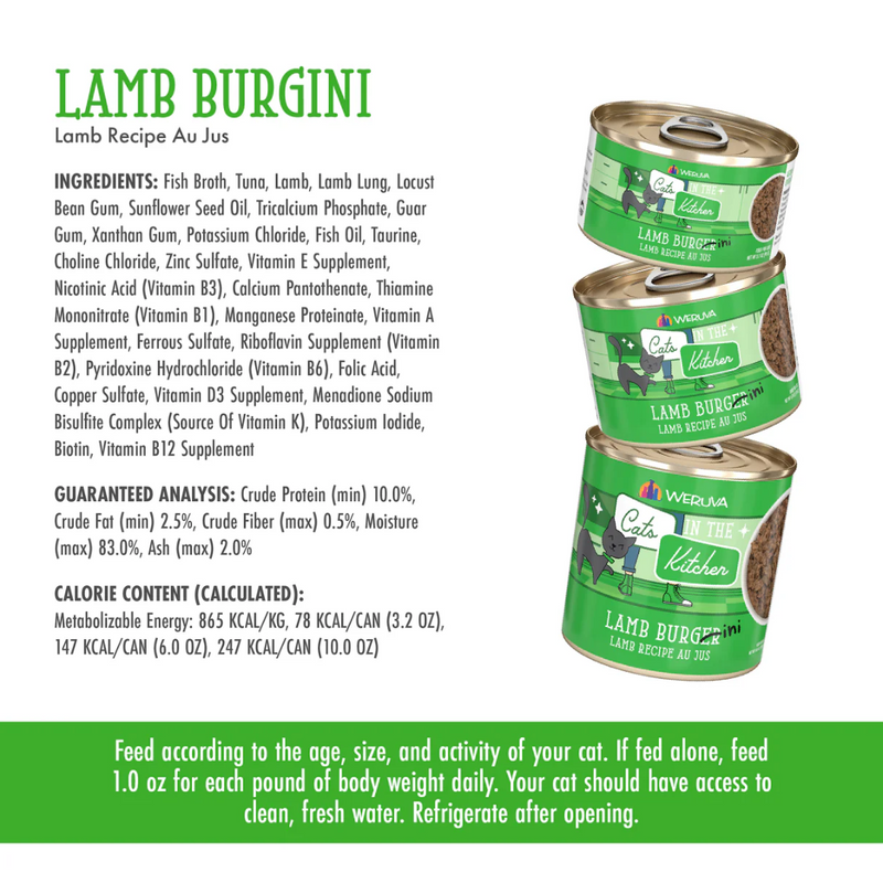 Weruva Cats in the Kitchen Lamb Burger-ini Wet Cat Food 90g