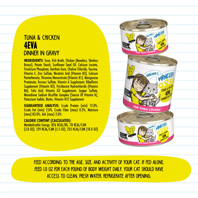 Weruva BFF Minced Tuna & Chicken 4Eva Wet Cat Food 156g