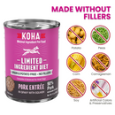 Koha Limited Ingredient Diet Pork Entrée for Dogs 369g