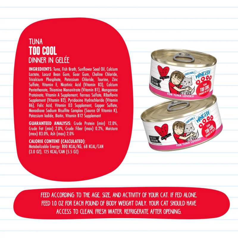 Weruva BFF Minced Tuna Too Cool Wet Cat Food 85g