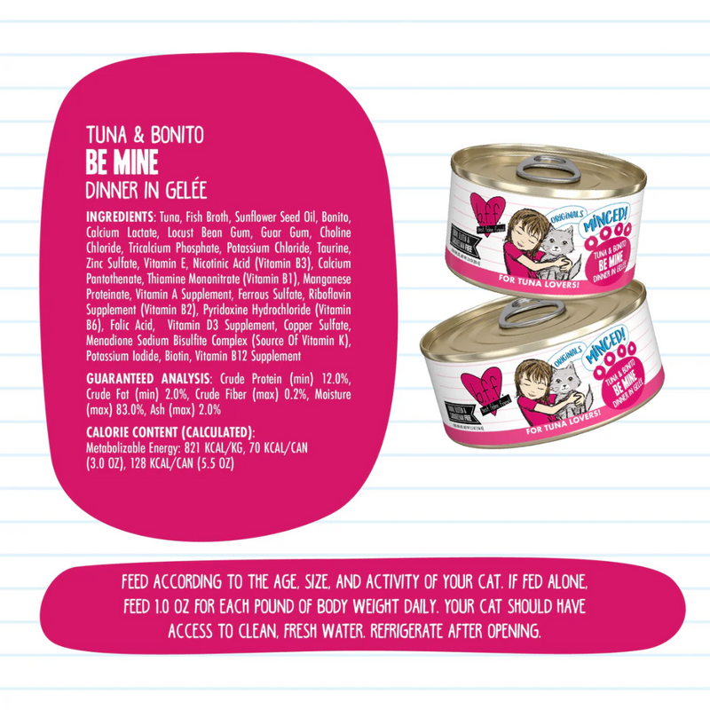 Weruva BFF Minced Tuna & Bonito Be Mine Wet Cat Food 156g