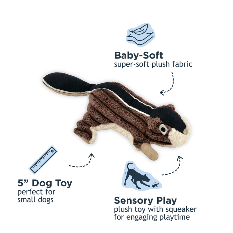 Tall Tails Chipmunk with Squeaker Plush Dog Toy