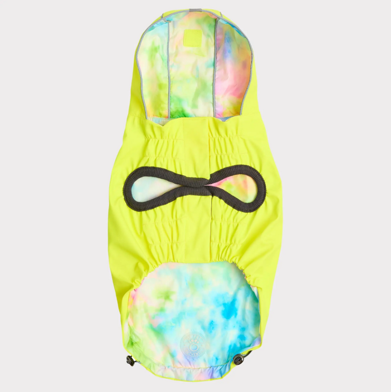 GF Pet Reversible Raincoat - Neon Yellow & Tie-Dye