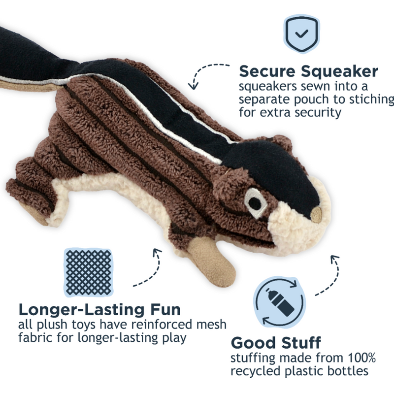 Tall Tails Chipmunk with Squeaker Plush Dog Toy