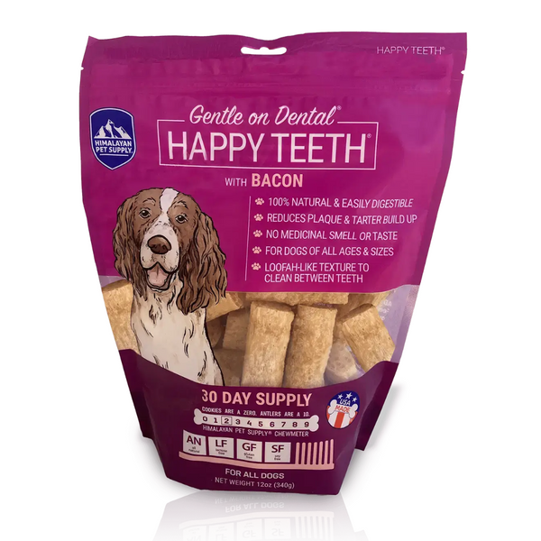 Himalayan Pet Supply Happy Teeth Daily Dental Dog Treats with Bacon 340g