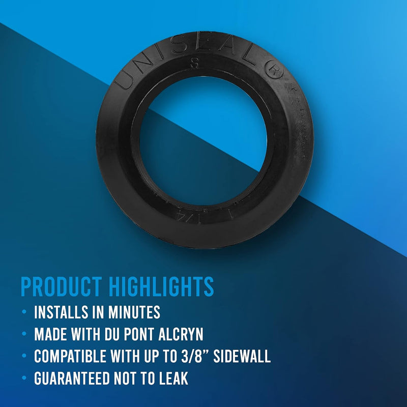 Uniseal Black Pipe-to-Tank 1 1/4" Seal