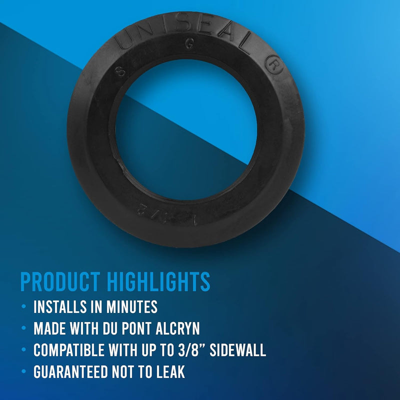 Uniseal Black Pipe-to-Tank 1 1/2" Seal