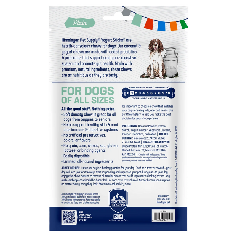 Himalayan Pet Supply Yogurt Sticks Dog Chews Plain 136g