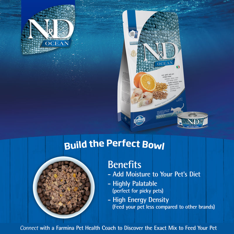Farmina N&D Ocean Trout, Salmon & Shrimp Recipe Wet Cat Food 70g