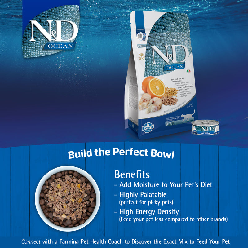 Farmina N&D Ocean Salmon, Cod & Shrimp Recipe Wet Cat Food 70g