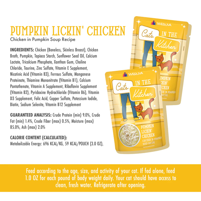 Weruva Cats in the Kitchen Pumpkin Lickin' Chicken Wet Cat Food Pouch 85g