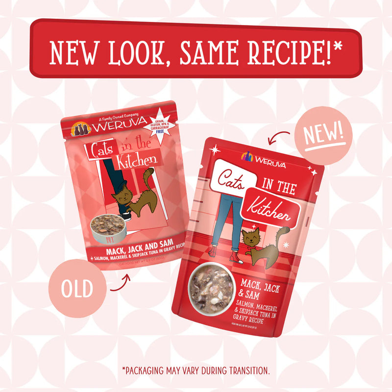 Weruva Cats in the Kitchen Mack, Jack & Sam Wet Cat Food Pouch 85g