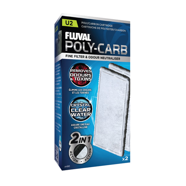 Fluval Poly-Carb Cartridge for U2 Underwater Filter 2-Pack