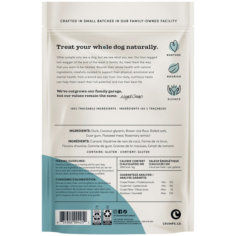 Crumps' Naturals Semi Moist Duck Mini Trainers Dog Treats 132g