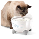 Catit Pixi Fountain - White with Stainless Steel Top - 2.5 L