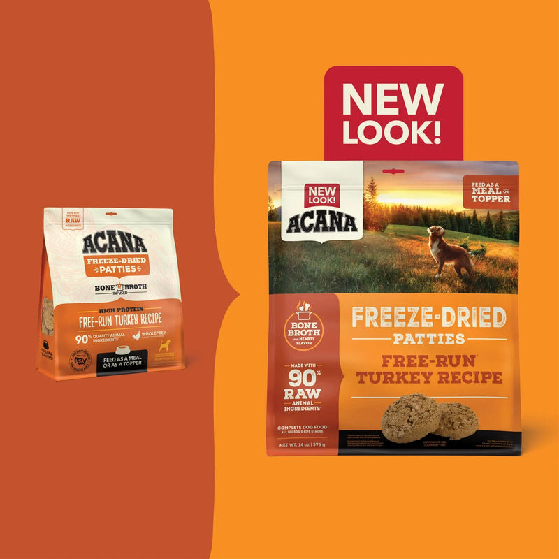 Acana Freeze-Dried Patties Free-Run Turkey Recipe Dog Food 397g