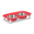 Messy Mutts Elevated Double Feeder - Red