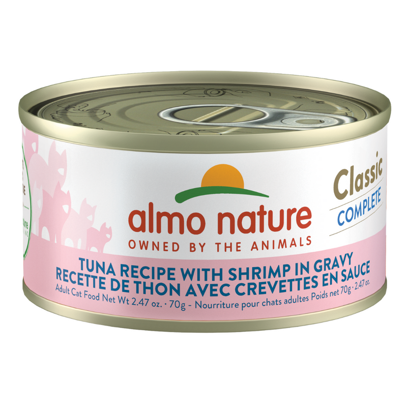 Almo Nature Classic Complete Tuna Recipe with Shrimp in Gravy Wet Cat Food 70g