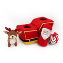 ZippyPaws Holiday Burrow Santa’s Sleigh Plush Dog Toy