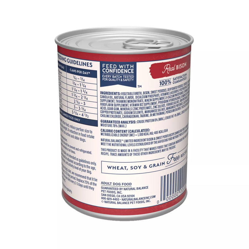 Natural Balance Limited Ingredient Bison & Sweet Potato Recipe Wet Dog Food 368g