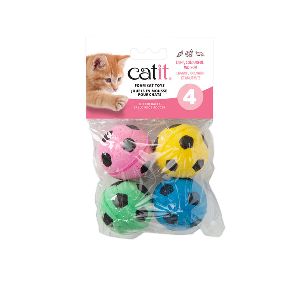 Catit Foamies Soccer Ball Cat Toys - 4 pack