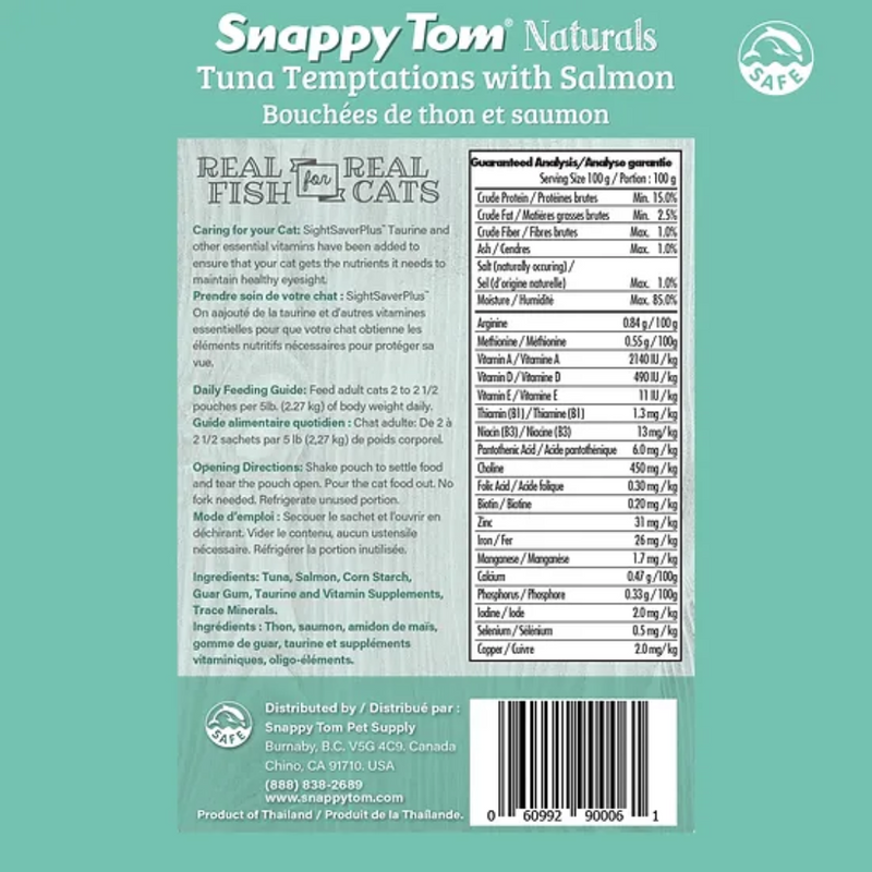 Snappy Tom Naturals Tuna Temptations with Salmon Cat Food 100g