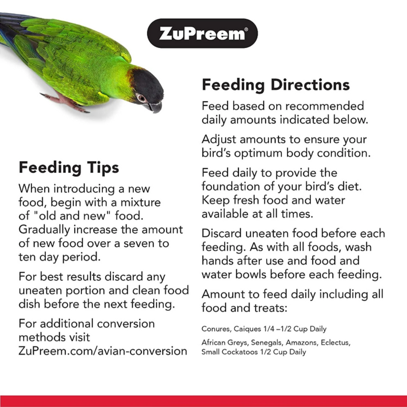 ZuPreem Smart Selects Food for Parrots & Conures 1.8kg