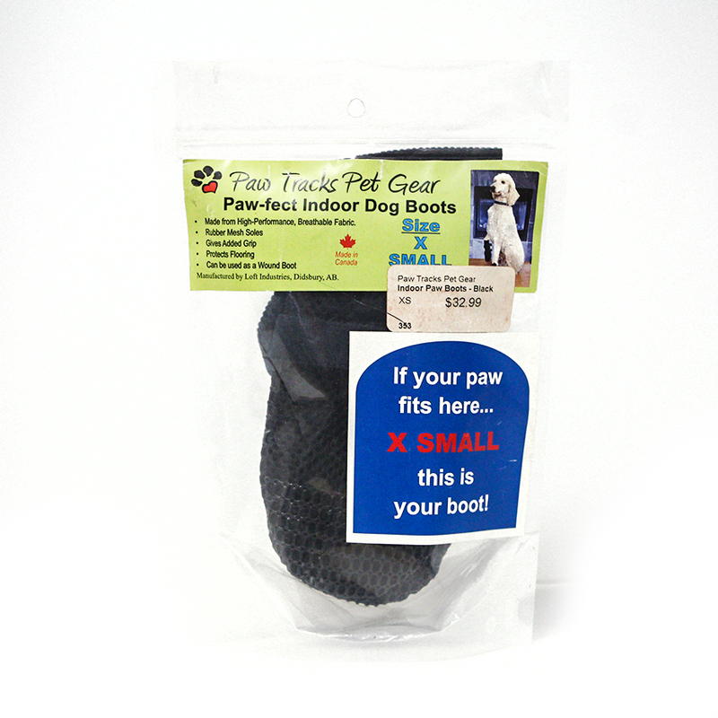 Paw Tracks Pet Paw-fect Indoor Boot Black - Available in Multiple Sizes